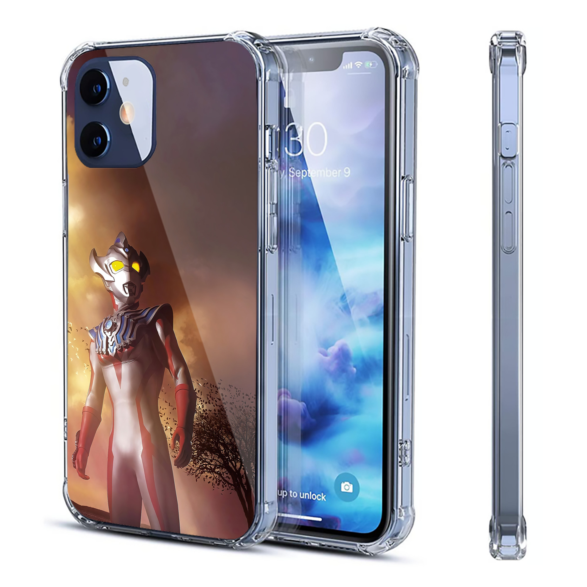 （画像用） ウルトラマン Ultraman 【iPhone 12シリーズ対応】透明スマホケース（クリアソフトケース）